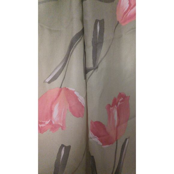 Vintage Light Green & Pink Silk Long & Thin Scarf by Ellen West, Artsy, Boho - Picture 2 of 6